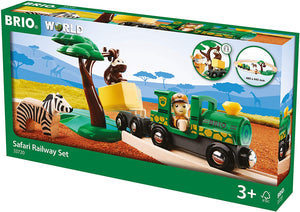 BRIO World Safari Railway Set, Toy Train with Accessories