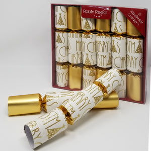 Robin Reed English Holiday Christmas Party Crackers, Pack of 12 x 10" - Deco Merry Christmas