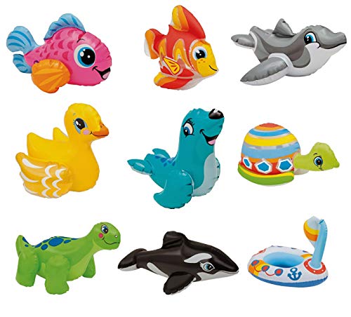 Intex Puff 'N Play Water Toys Assortment of 9 Styles: Tropical Fish, Whale, Turtle, Dolphin, Seal, and More