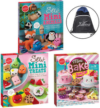 Load image into Gallery viewer, Klutz Mini Craft Set of 3: Sew Mini Treats, Sew Mini Animals, Mini Bake Shop, Myriads Drawstring Bag