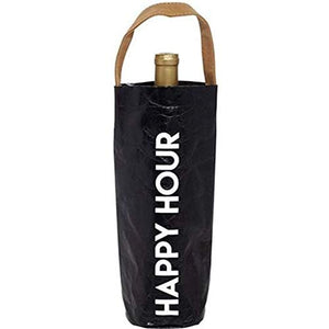 Santa Barbara Design Studio Metallic Parchment Twill Wine Bag - Happy Hour, Black