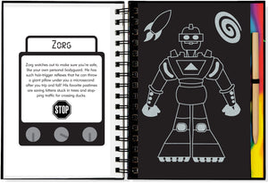 Scratch and Sketch Robots - Trace Along (Scratch & Sketch) Hardcover-Spiral