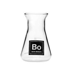 Drink Periodically Laboratory Erlenmeyer Flask Shot Glass: BOURBON, 2.75 oz.