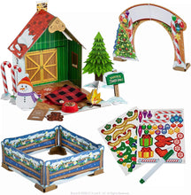 Load image into Gallery viewer, The Elf on the Shelf Elf Pets Playset: Christmas Cabin Playset, Dress Up Party Pack, Elf Pets Figures Multipack, Elf Pet TriPack DVD with Joy Bag