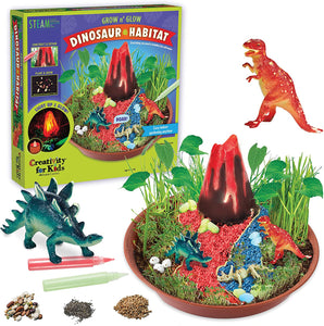 Creativity for Kids Grow N’ Glow Dinosaur Habitat – Create Your Own Dino Garden Kit - Arts and Crafts for Boys and Girls