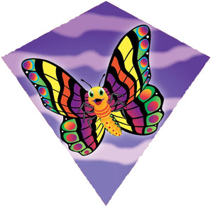 Set Of Mini 18" H x 18" W Diamond Butterfly Kite, A Kite Reeler(Colors May Vary) And A Bonus Bag