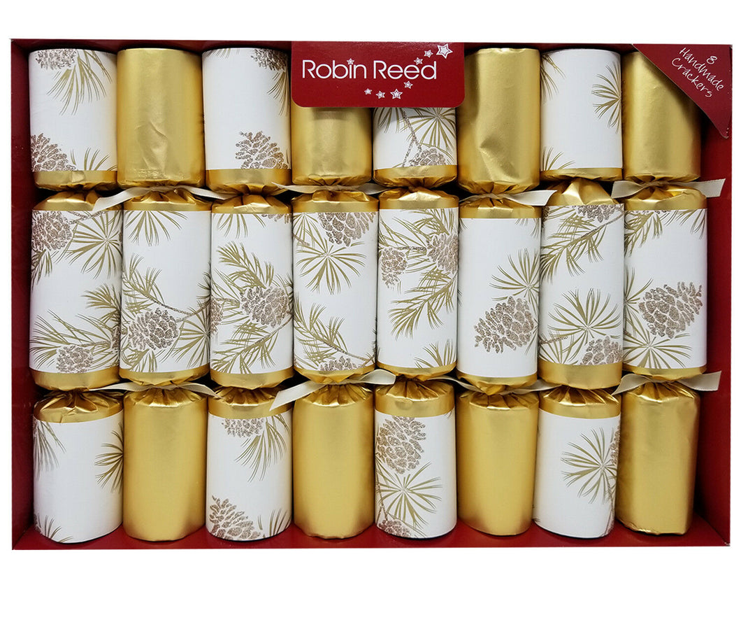 Robin Reed English Holiday Christmas Crackers, Pack of 8 x 10