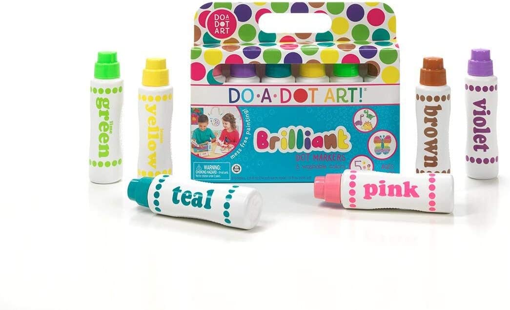 Jar Melo Washable Dot Markers Kit; 6 Colors Dot Paint Markers 2.1 fl.oz,  Dot Art Marker 