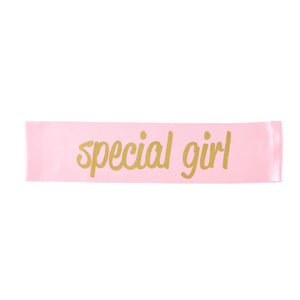 Stephan Baby 1st Birthday Satin Celebration Stash "Special Girl" Pink