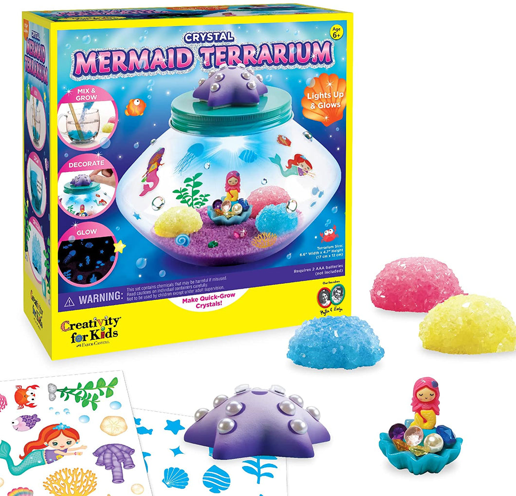 Creativity for Kids Crystal Mermaid Terrarium Kit - STEM Projects for Kids Ages 6-8+, Arts and Crafts for Girls and Boys