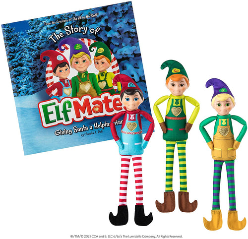 The Elf on the Shelf Elf Mates Three-Pack & Storybook, Chef, Toy Maker, and Cobbler Elves