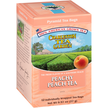 Load image into Gallery viewer, Charleston Tea Garden Peachy Peach Pyramid Teabags 12 Count