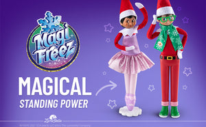 The Elf on the Shelf Magical Standing Power Set of Accessories for Scout Elf: Tiny Tidings Ballerina Tutu and Hipster, with Joy Bag