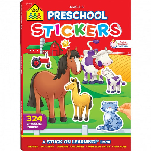Preschool Stickers Workbook, Ages 4-6