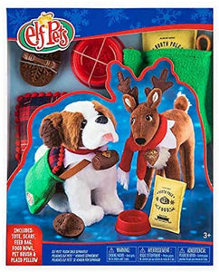 Elf on the Shelf Elf Pets Play Set: Elf Pets Animated Movie DVD, Christmas Cabin, Tote Bag & Scarf