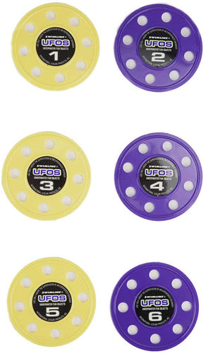 Swimline Set of 6 Purple and Yellow UFO Disc Dive Swimming Pool Game Toys 3.75
