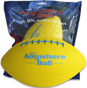 Thin Air Brands Anywhere Ball Brand Kids Foam Football - Super Soft for Junior Football - Yellow