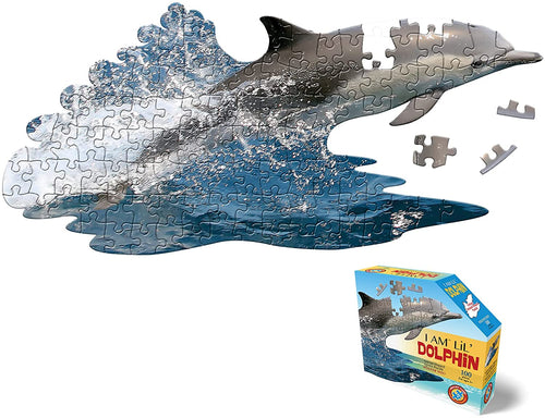 Madd Capp Puzzles Jr. - I AM LiL' DOLPHIN Animal-Shaped Jigsaw Puzzle, 100 Pieces