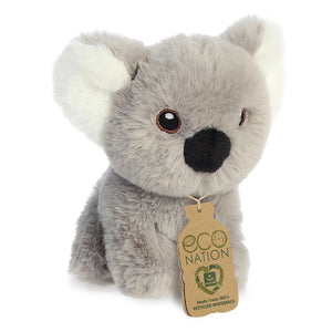 Aurora Eco Nation Mini Plush Zoo Set of 4: Panda, Sloth, Monkey, and Koala with Drawstring Bag