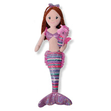 Load image into Gallery viewer, The Petting Zoo, Mermaid Doll with Seahorse Stuffed Animal- Great Gifts for Girls, Mermaid Plush Doll with Seahorse Plush Toy, Pink 17 inch
