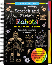 Load image into Gallery viewer, Scratch and Sketch Robots - Trace Along (Scratch &amp; Sketch) Hardcover-Spiral