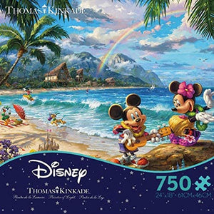 Ceaco Thomas Kinkade The Disney Collection Mickey and Minnie in Hawaii Jigsaw Puzzle, 750 Pieces