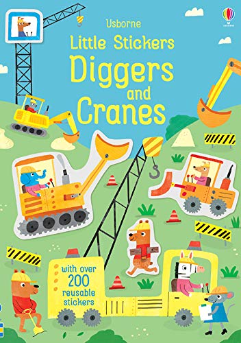 Usborne Little Stickers Diggers and Cranes Paperback Book