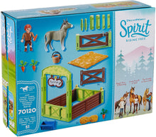 Load image into Gallery viewer, PLAYMOBIL Spirit Riding Free Snips &amp; Señor Carrots with Horse Stall
