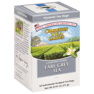 Charleston Tea Garden Earl Grey Tea Individually Wrapped Pyramids 12 Counts