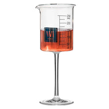 Load image into Gallery viewer, Drink Periodically Set of 4 Lab Beaker Wine Glasses with Periodic Table Wine Element Square