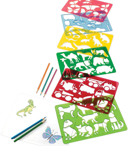 Schylling Art Box Stencils - Colors Assorted