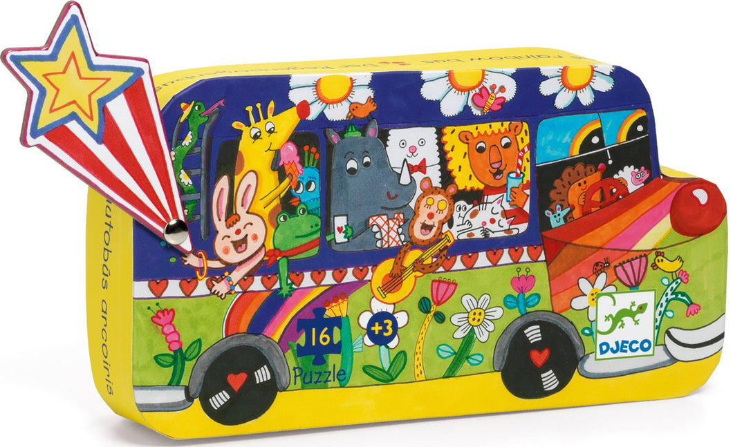 Djeco The Rainbow Bus Mini Puzzle 16 Pieces