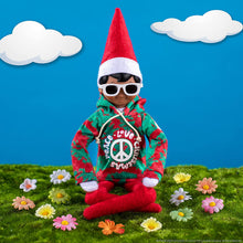 Load image into Gallery viewer, The Elf on the Shelf Claus Couture Set 6: Candy Cane Dress, Karate Kicks, Groovy Greetings Hoodie, Wonderland Onesie, Cocoa to Go, Rainbow Snow Pixie