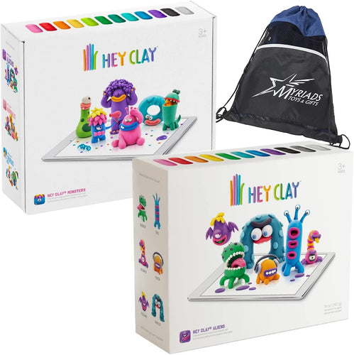 Hey Clay Alien Bundle: Aliens and Monsters with Exclusive Myriads Drawstring Bag