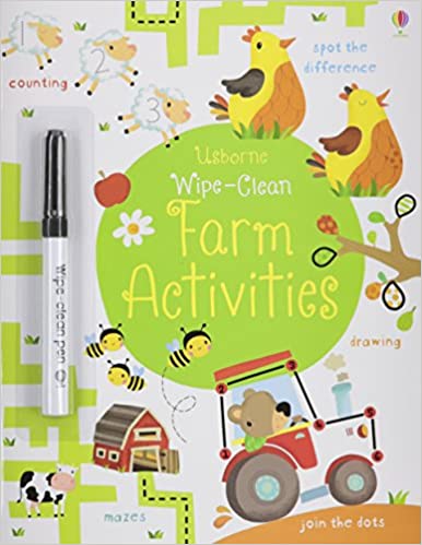 Usborne Books Farm Activities Wipe-Clean Activities Book