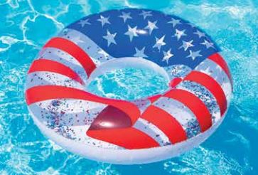 72-Inch American Flag Inflatable Pool Air Mattress: Red, White & Blue Fun  for Everyone