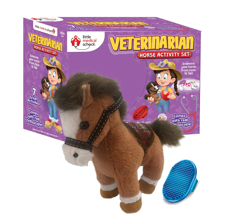 Little Medical School Veterinarian Horse Activity Set - Comes With Real Stethoscope