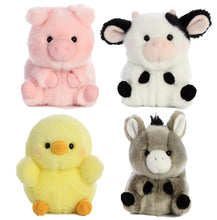Load image into Gallery viewer, Aurora Rolly Pets Set of 4: Bray Donkey, Daisy Cow, Chickdee Chick, and Prankster Pig with Bonus Bag