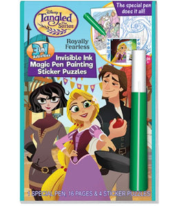 Lee Publications Magic Ink Fun Disney Tangled 3-in-1 Activity Book - Painting, Sticker, Puzzles