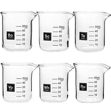 Load image into Gallery viewer, Drink Periodically Laboratory Beaker Shot Glasses: Set of 6