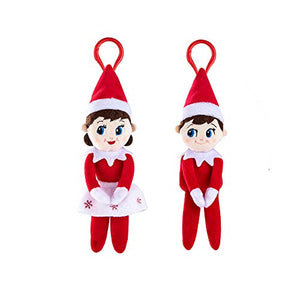 The Elf on the Shelf Scout Elf Plushee Mini Pals Clip-On Set: 4" Boy and Girl Mini Pals