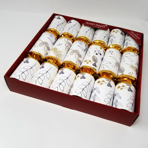 Robin Reed English Holiday Christmas Crackers, Pack of 6 x 12"- Gold Foliage