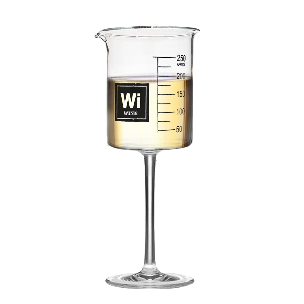 Drink Periodically Laboratory Beaker Wine Glass, Single Glass