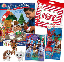 Load image into Gallery viewer, The Elf on the Shelf Elf Pets Playset: Christmas Cabin Playset, Dress Up Party Pack, Elf Pets Figures Multipack, Elf Pet TriPack DVD with Joy Bag