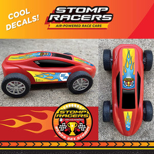 New Stomp Rocket Dueling Stomp Racers, 2 Toy Car Launchers and 2 Air Powered Cars with Ramp and Finish Line. Great for Outdoor and Indoor Play