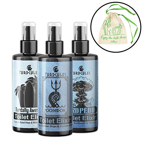 Turdcules The Craptains Choice Collection Set 3 Toilet Elixirs in Gift Box & Exclusive Myriads Bag
