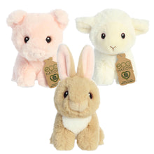 Load image into Gallery viewer, Aurora Mini Easter Plush Set of 3: 5&quot; Lamb, Tan Bunny, and Pig with Drawstring Bag