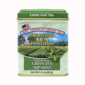 Charleston Tea Plantation Loose Leaf Green Tea Set - Green Tea, and Green Mint Tea in 2.3oz Tins