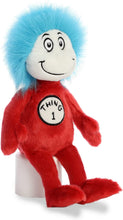 Load image into Gallery viewer, Aurora Cat in The Hat Set of 3 Plush Bundle: 14&quot; Chef Cat in The Hat, 12&quot; Thing 1 and Thing 2 with Exclusive Myriads Drawstring Bag