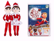 Load image into Gallery viewer, Elf on the Shelf: A Christmas Tradition Light Tone Boy and Girl 17&quot; Plushee Pal &amp; An Elf Story DVD